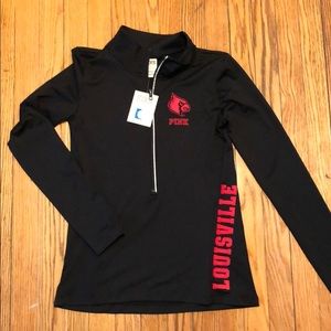 PINK 1/4 zip University of Louisville athletic top